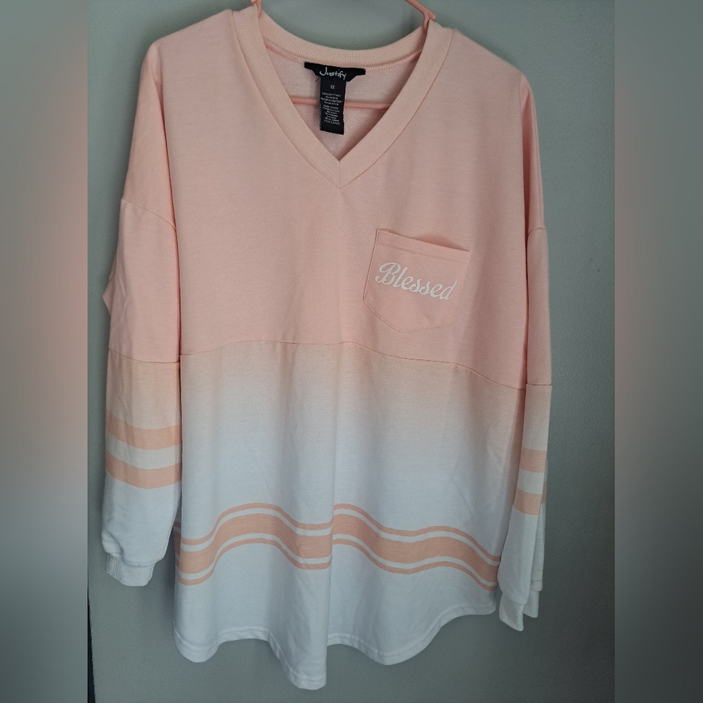 Blessed Ombre Crewneck Sweater by Justify Sz 1X